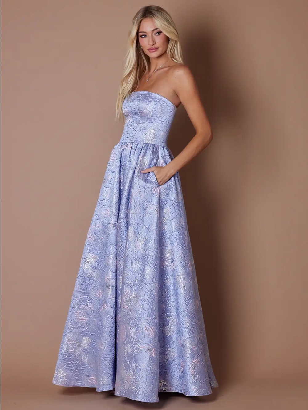Azazie Helen Lavender Maxi A-Line Dress